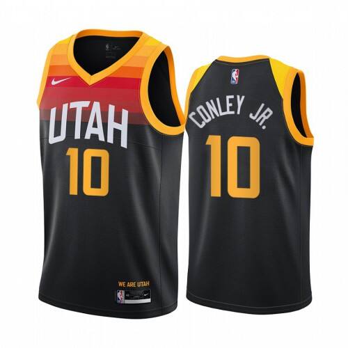 Jazz #10 Mike Conley Premium 2020 City NBA Jersey - Black Swingman