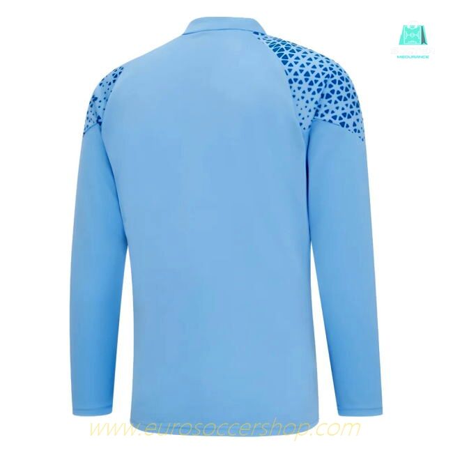 2023-2024 Man City Training Half Zip Top (Light Blue)