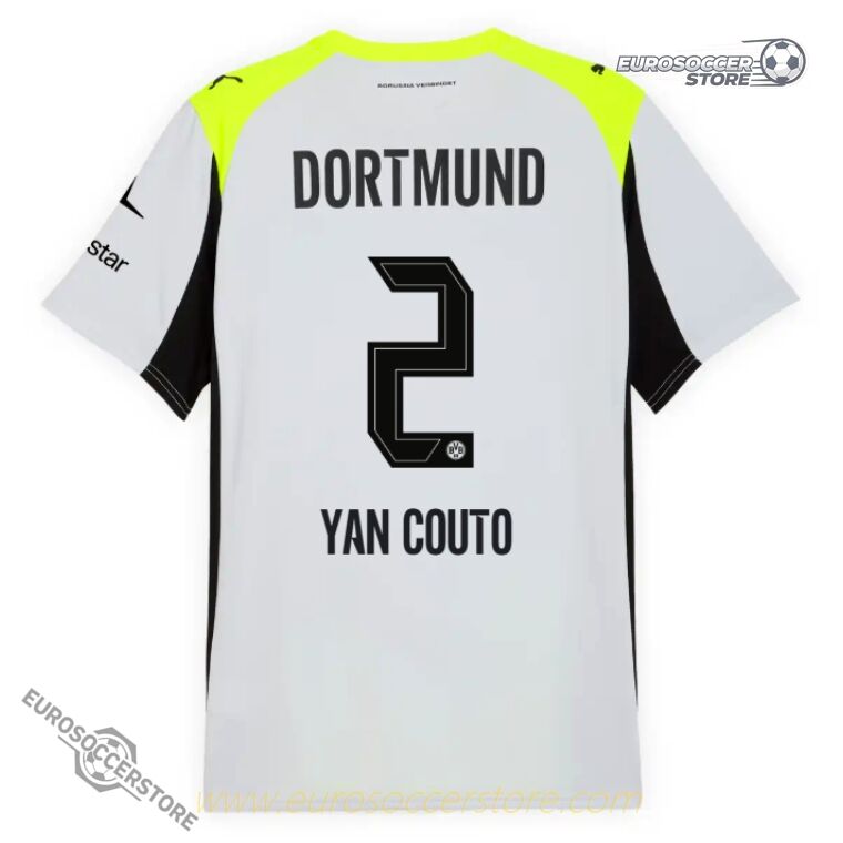 Away Jersey of YAN COUTO, Number 2, for Borussia Dortmund in the 25-26 Season