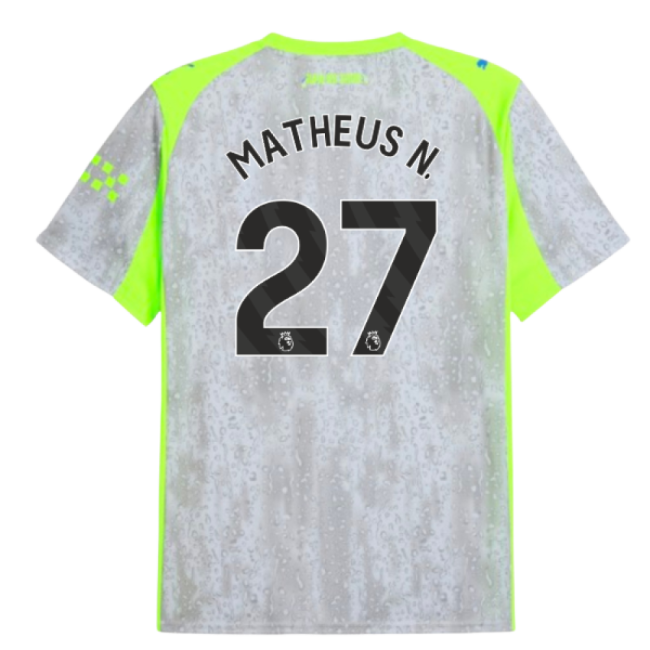Supporter Football Man City Third Shirt Matheus N #27 Durable Mate...