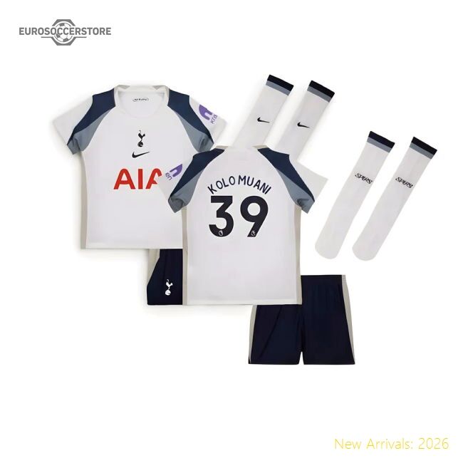 Official 2025-2026 Tottenham Home Little Kids Mini Kit (kolo Muani