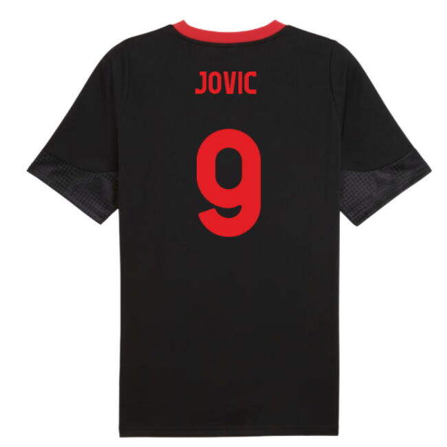 2025-2026 AC Milan Training Jersey (Black) (Jovic 9)
