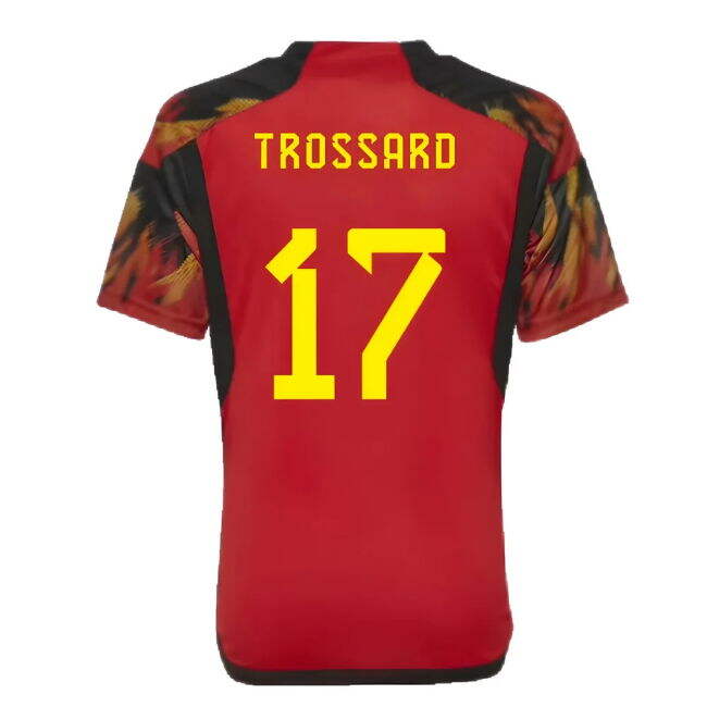 Kids Trossard 17 Match Worn Style Belgium Home Pro Shirt 2022-2023 (1)