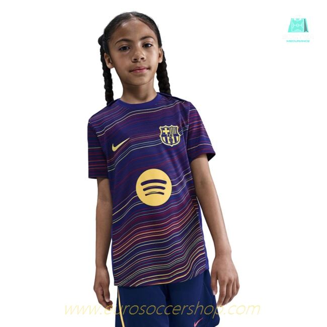 2025-2026 Barcelona Academy Pro Pre Match Shirt (Blue) - Kids