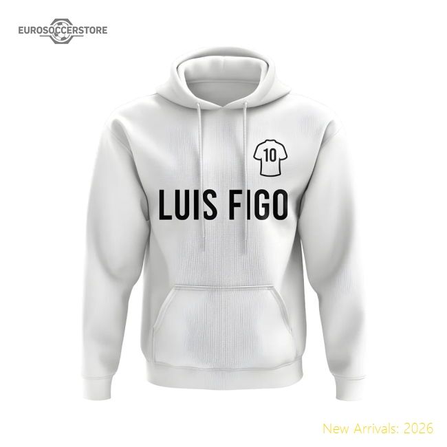 Outstanding Luis Figo Real Madrid Number Hoody (white) - Collectors Item