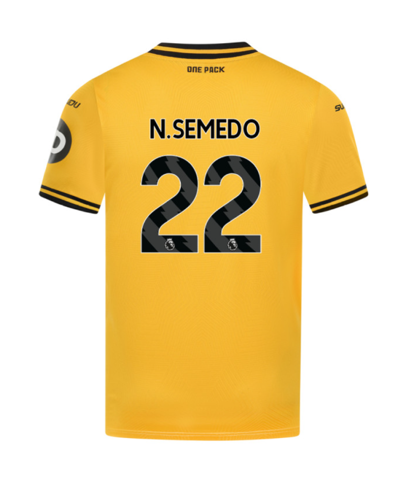 N. SEMEDO's 22 Home Jersey for Wolverhampton Wanderers in the 24-25 season