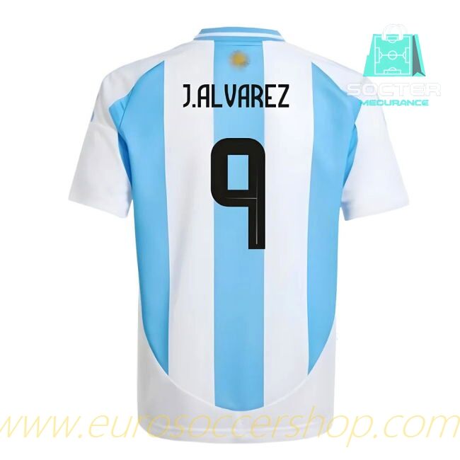 2024-2025 Season Argentine National Team Home Football Shirt Kids (J.ALVAREZ 9)