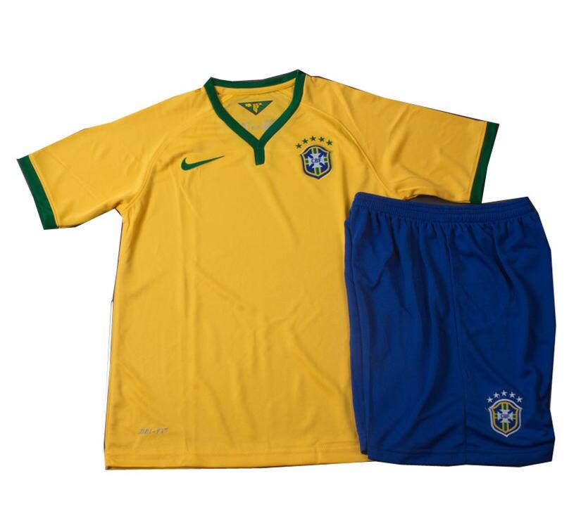 Kids 2014 World Cup Brazil Home Whole KitShirtShorts - World Cup