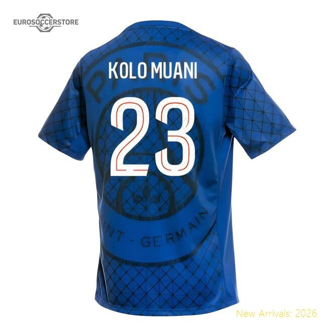Match-Day 2025-2026 Psg Academy Pro Home Pre Match Shirt (Royal) (Kolo Muani