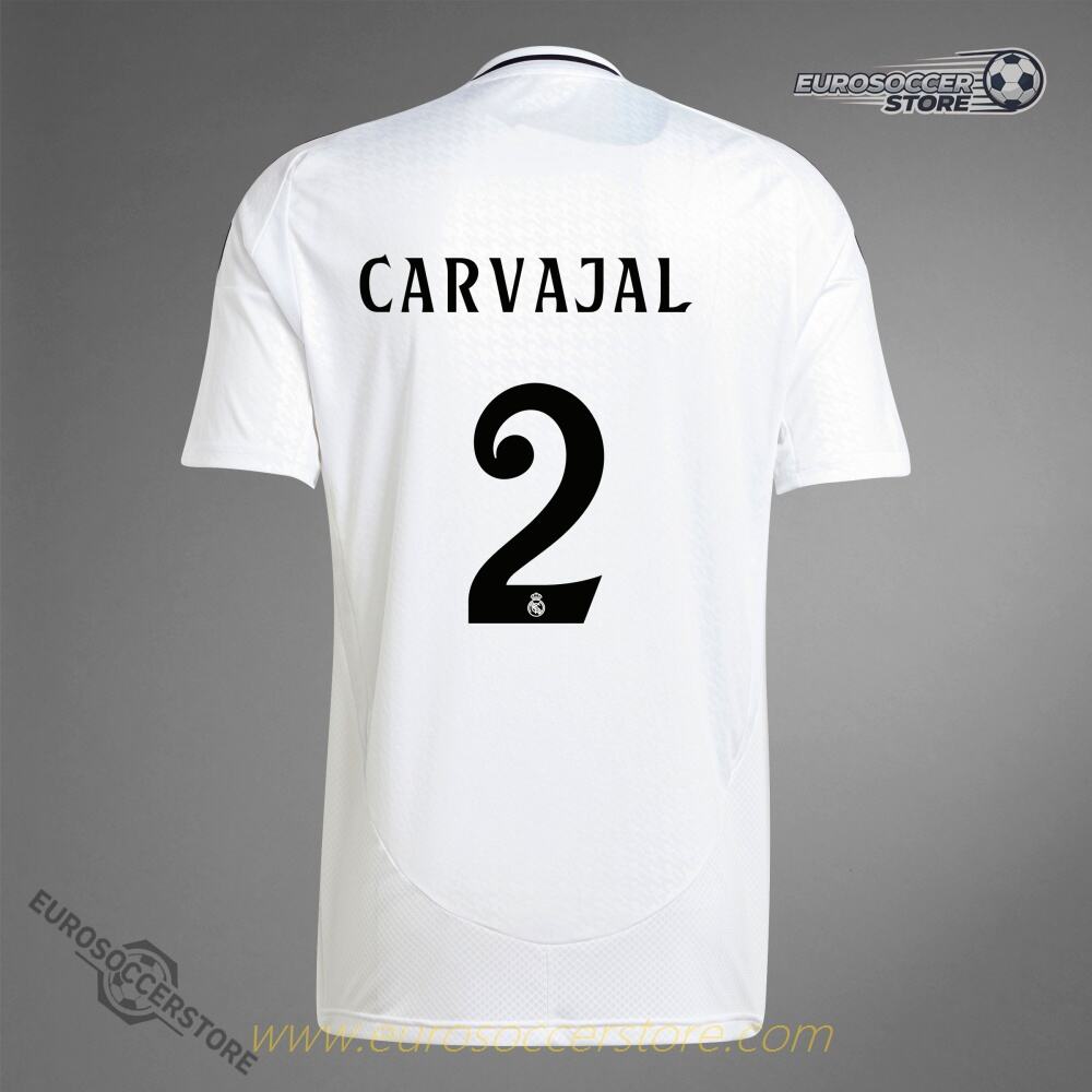 Real Madrid's 24-25 Home Jersey featuring CARVAJAL 2
