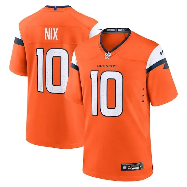 None Bo Nix Game Jersey - Orange | NFL Player Jersey | NFL Football