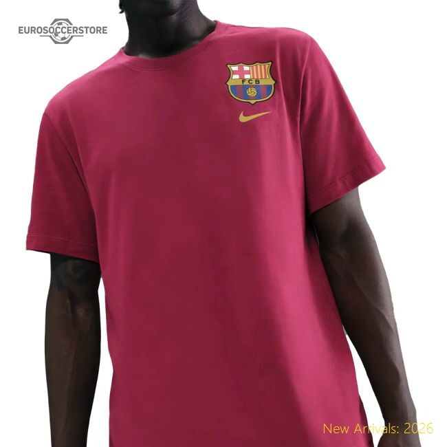 Authentic Popular 2025-2026 Barcelona Crest Tee (Shield Red)