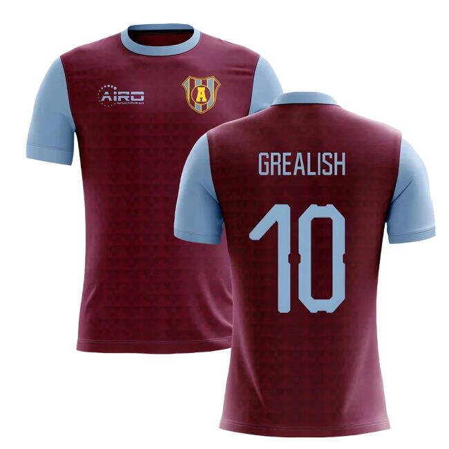 Football Villa Home Concept Football Shirt Grealish #10 Superior C...