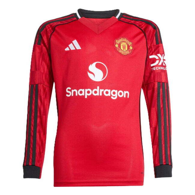 2025-2026 Man Utd Long Sleeve Home Shirt (Kids) (Beckham 7)
