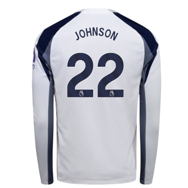 Tottenham Official Home Football Shirt 2025-20 Johnson 22 L M S