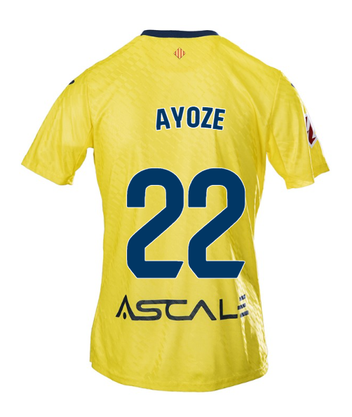 Villarreal's 25-26 Home Jersey featuring AYOZE with the number 22