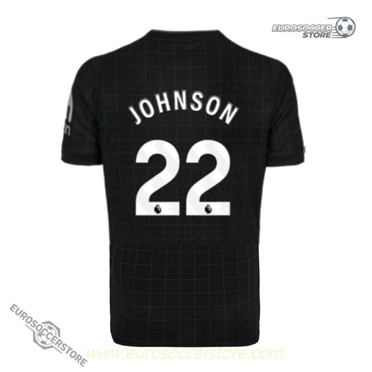 Away Jersey of Tottenham Hotspur Featuring JOHNSON 22 for the 25-26 Season