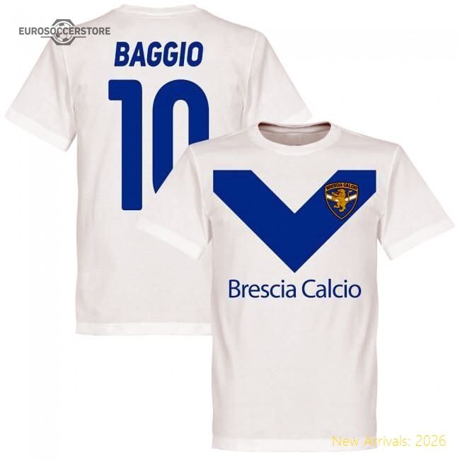 Brescia Roberto Baggio Team Tee - White - Excellent Value