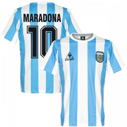 1986 Argentina Retro Home 10 MARADONA Soccer Shirt Jersey - Official