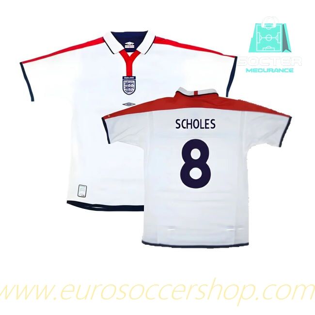 Three Lions Home Jersey (Scholes 8)