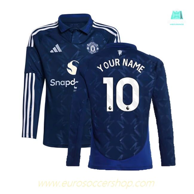 2024-2025 Man Utd Long Sleeve Away Shirt (Kids) (Your Name)