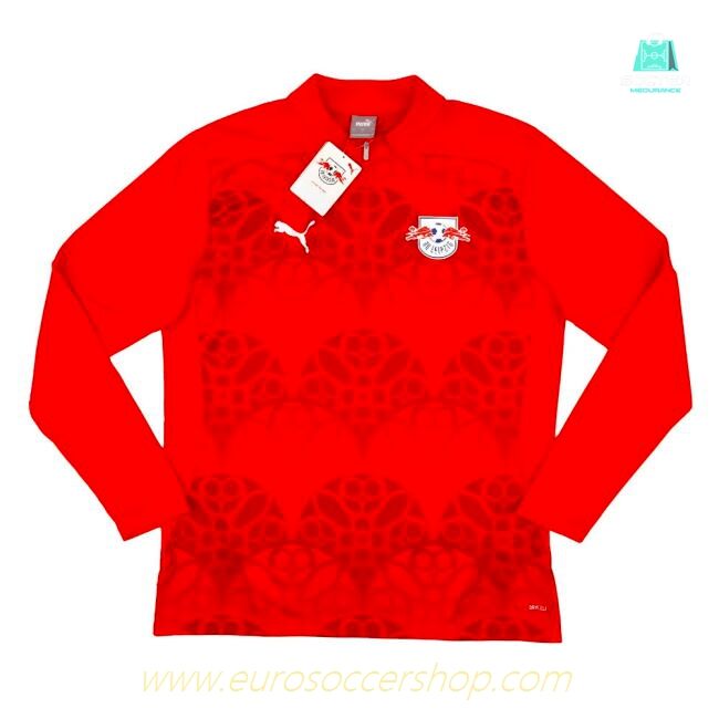 2024-2025 Red Bull Leipzig Prematch 1/4 Zip Top (Red)
