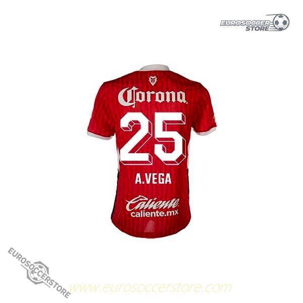 Toluca's Home Jersey for A.Vega, Number 25, Season 24-25