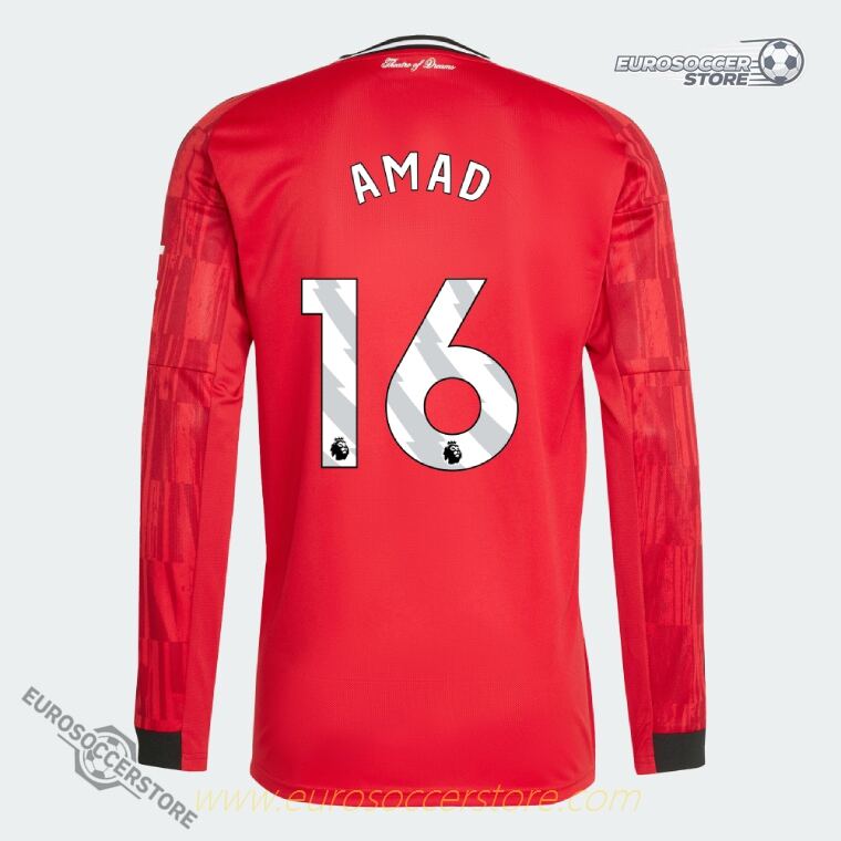 Long Sleeve Home Jersey of Manchester United for AMAD 16, Season 25-26 Version