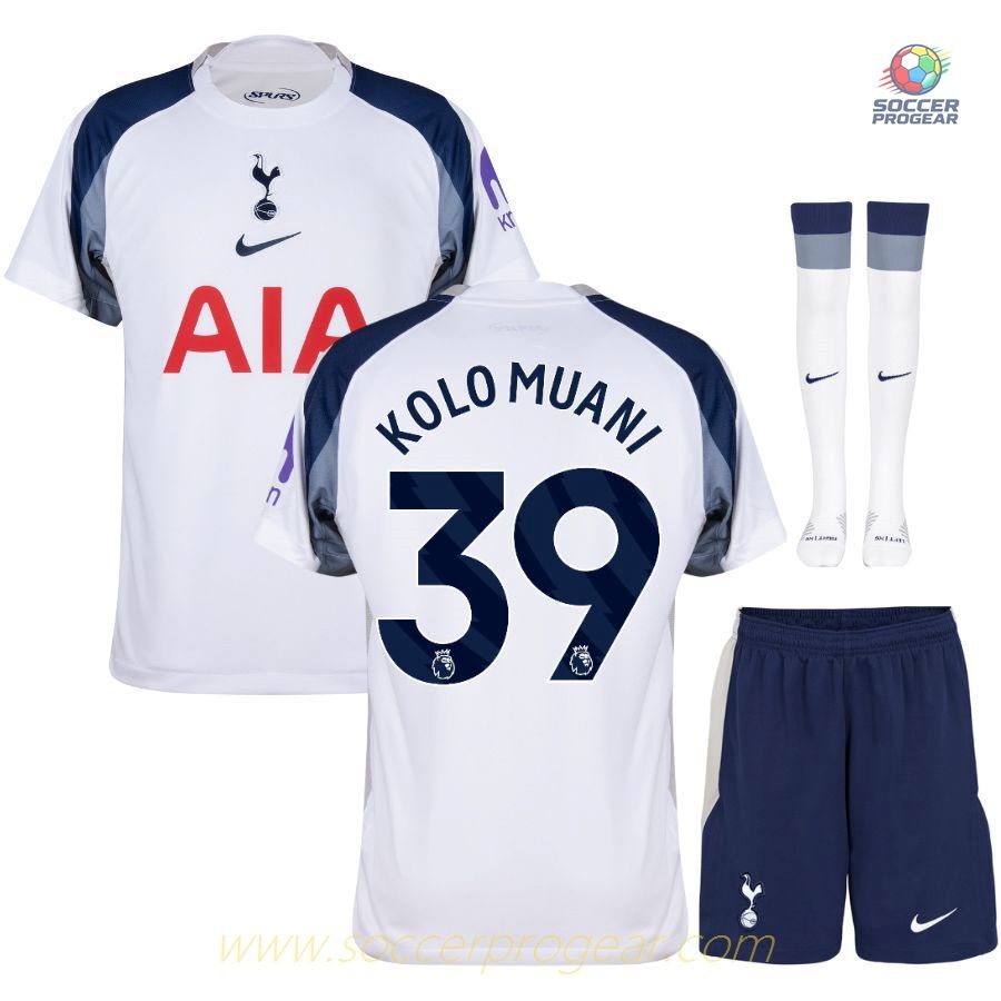 Tottenham Home Soccer Kit Children Soccer Shirt 2025-26 Edition Kolo Muani