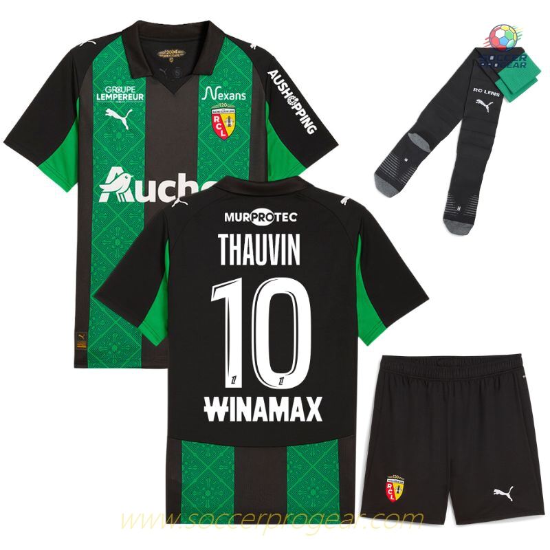 RC Lens Away Youth Soccer Football Shirt Football Kit 2025-26 Edition Thauvin