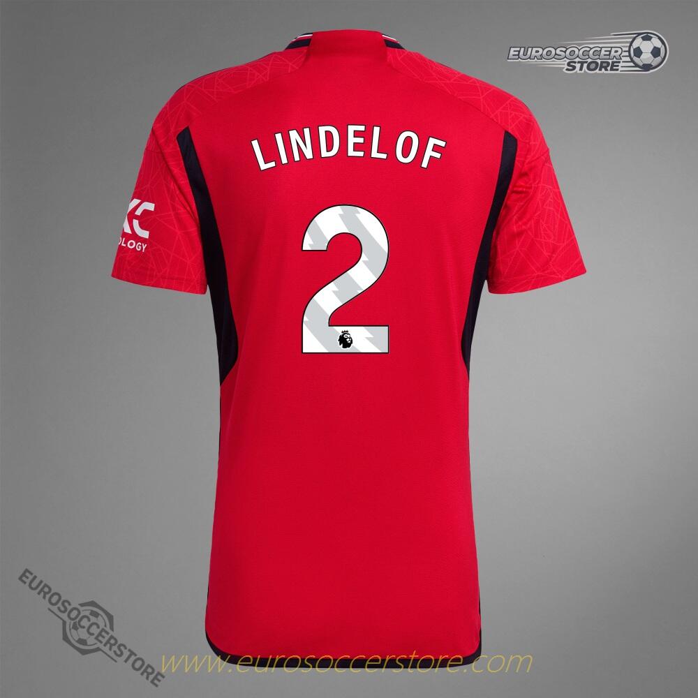 Manchester United's Home Jersey 23-24, featuring LINDELOF with the number 2.