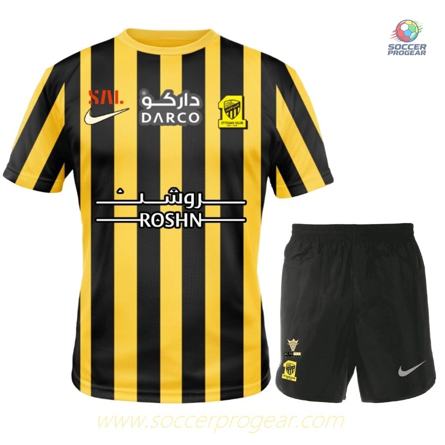 Al-Ittihad 2022 2023 Home Youth Football Kit Football Jersey