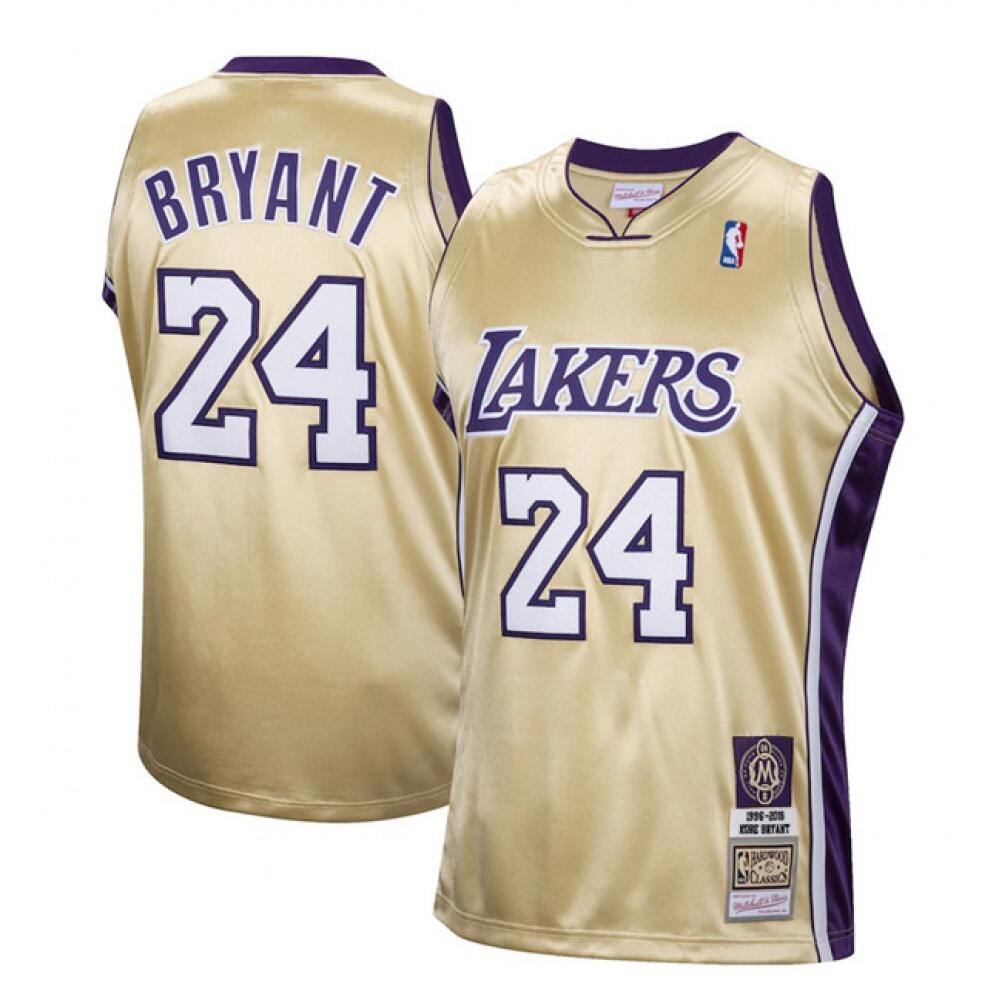 Men's Los Angeles Lakers #24 Kobe Bryant Gold Stitched Jersey