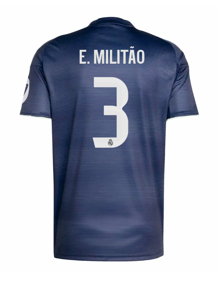 Real Madrid's 25-26 Season Away Jersey No. 3 featuring E. Militão