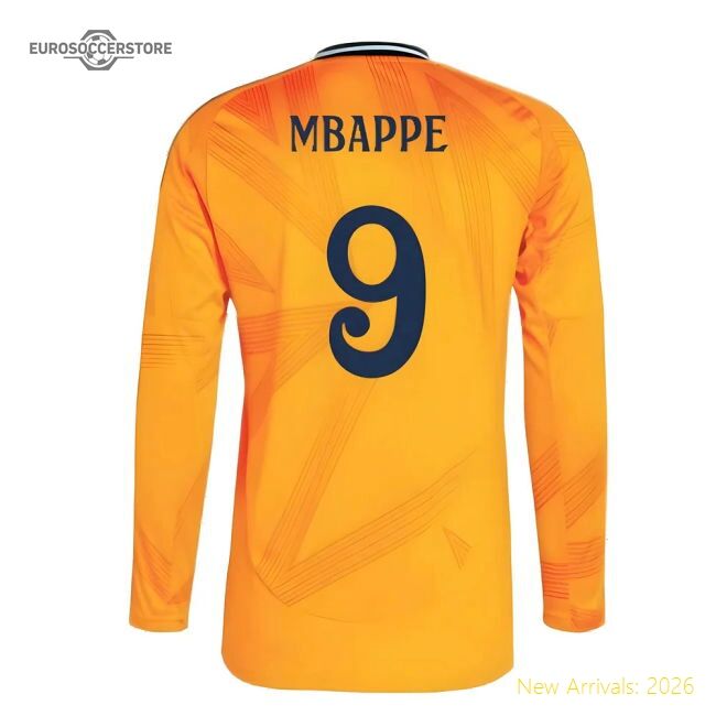 2024-2025 Real Madrid Long Sleeve Road Jersey (mbappe 9)