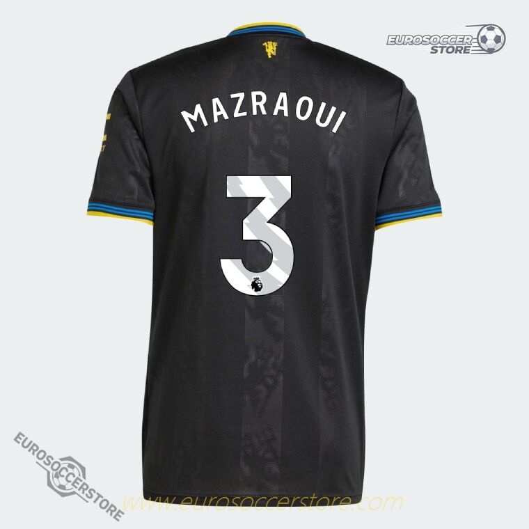 Manchester United 25-26 Third Version MAZRAOUI Number 3 Football Jersey