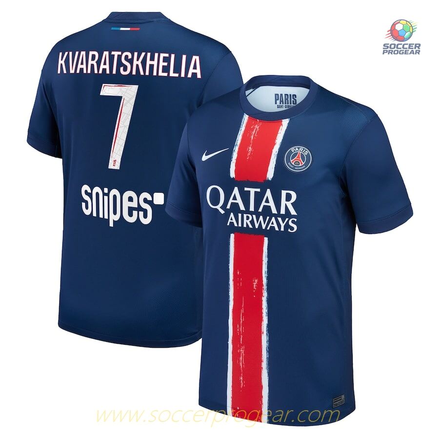 PSG Home Team Soccer Football Shirt 2024-2025 Season Kvaratskhelia