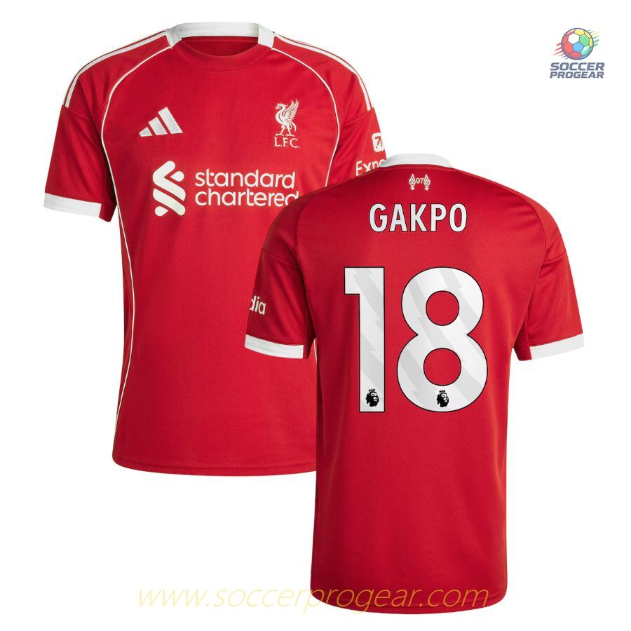 Liverpool Home Soccer Shirt 2025-26 Edition Gakpo