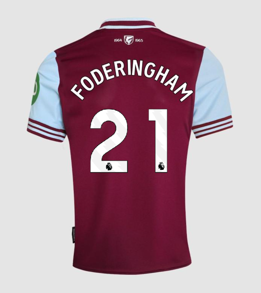 West Ham United 24-25 Season Home FODERINGHAM 21 Football Jersey
