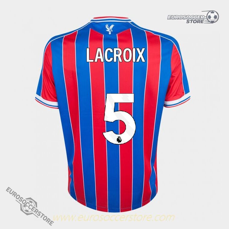 Crystal Palace 25-26 Home Jersey with LACROIX 5 Printing