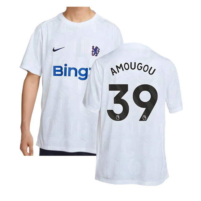 2025-2026 Chelsea Academy Pro Pre-Match Football Top (White) (Amougou 39)