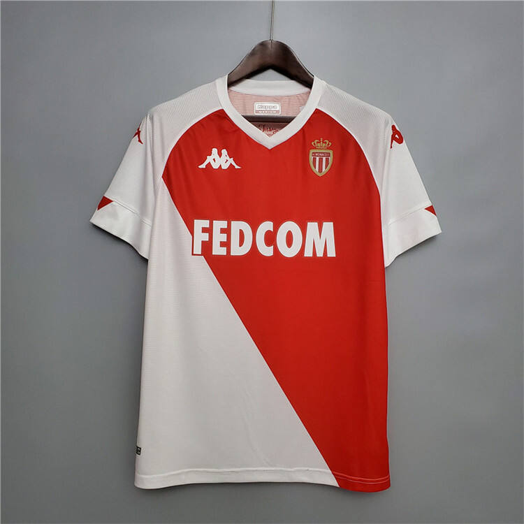 AS Monaco FC 20-21 Home RedWhite Soccer Jersey Football Shirt -