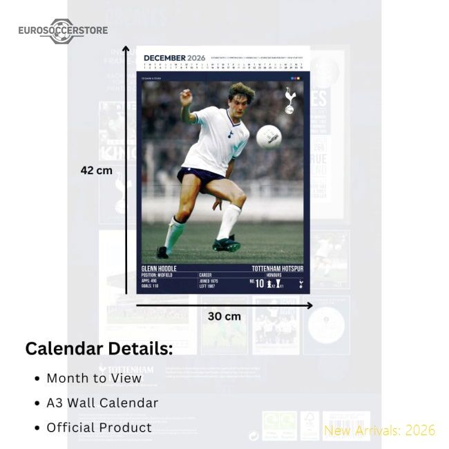Official Tottenham Hotspur Fc Deluxe Calendar 2026 - Premium Quality