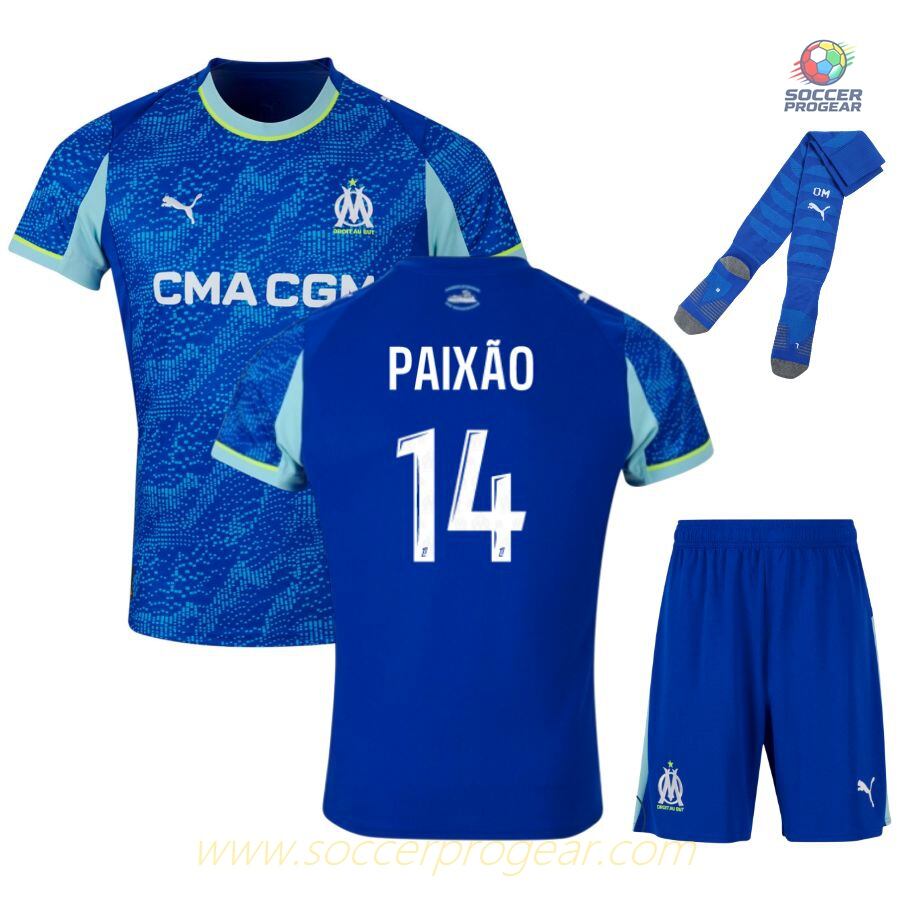 OM Match Quality Third Kids Edition Soccer Uniform Team Jersey 2025-26 Edition Paixao