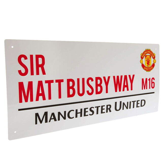soccer jersey Manchester United FC Sir Matt Busby Way Street Sign