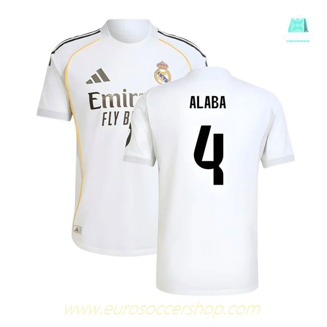 2025-2026 Real Madrid Authentic Home Shirt (Alaba 4)