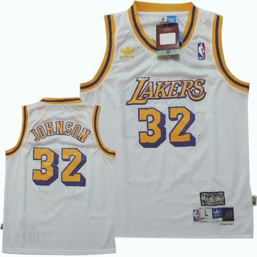 Performance Authentic Men's LAL #32 Magic White Basketball Jersey