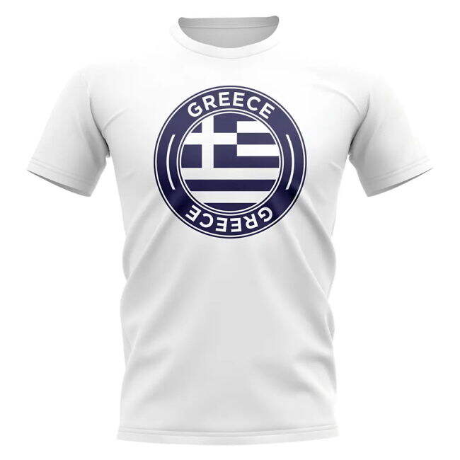 Greece Football Badge T-Shirt (White)