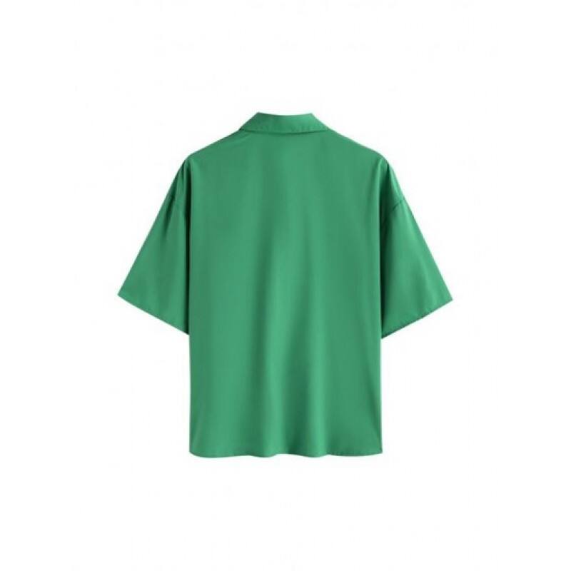 Drop Shoulder Pocket Loose Shirt JL6411