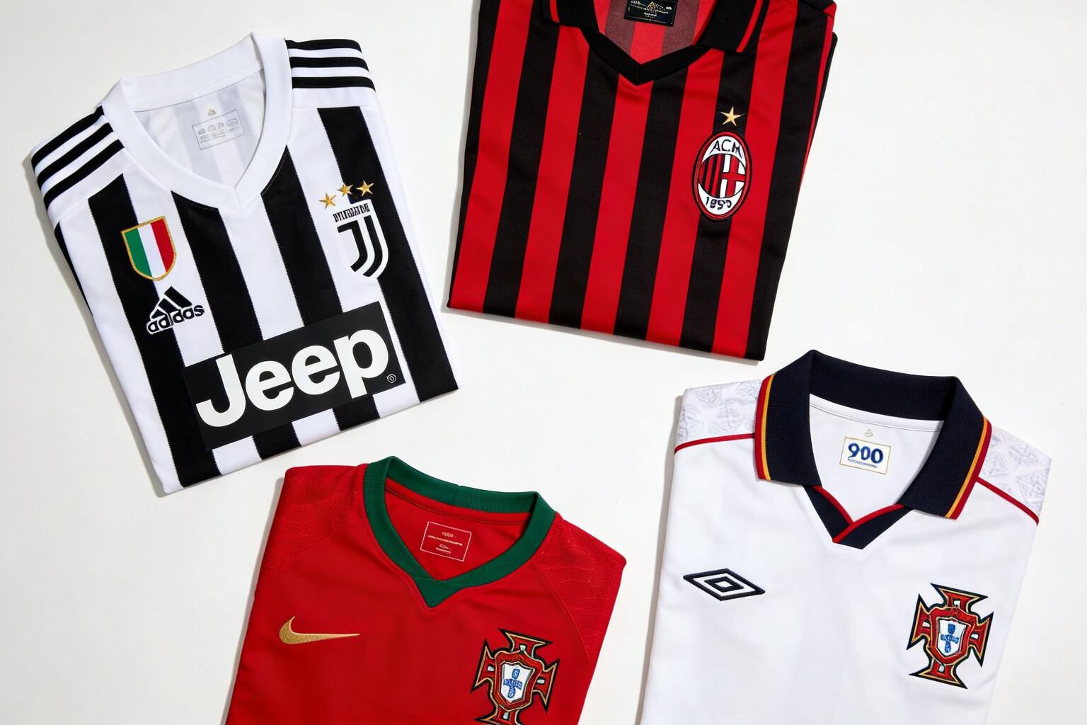 Juventus Turin Home Kit，AC Milan Third Kits，Portugal National Team Attir